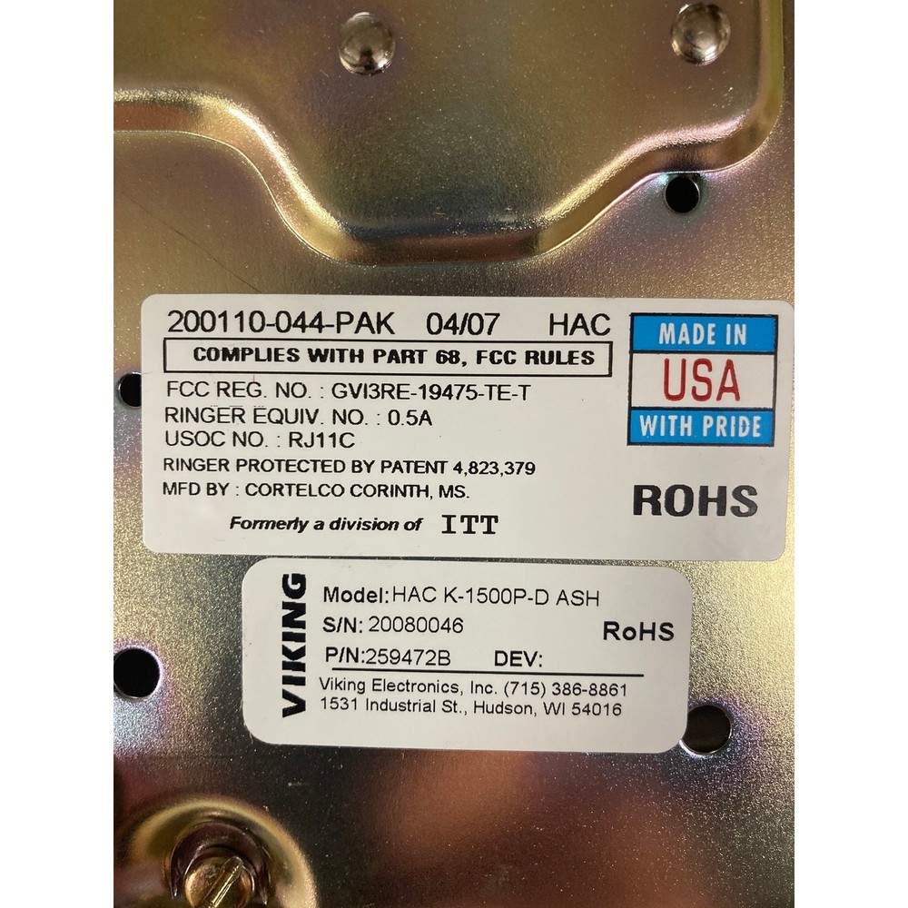 PHONE, ITT TYPE 355455 DESKSET MODIFIED FOR ERS PAGE SYS