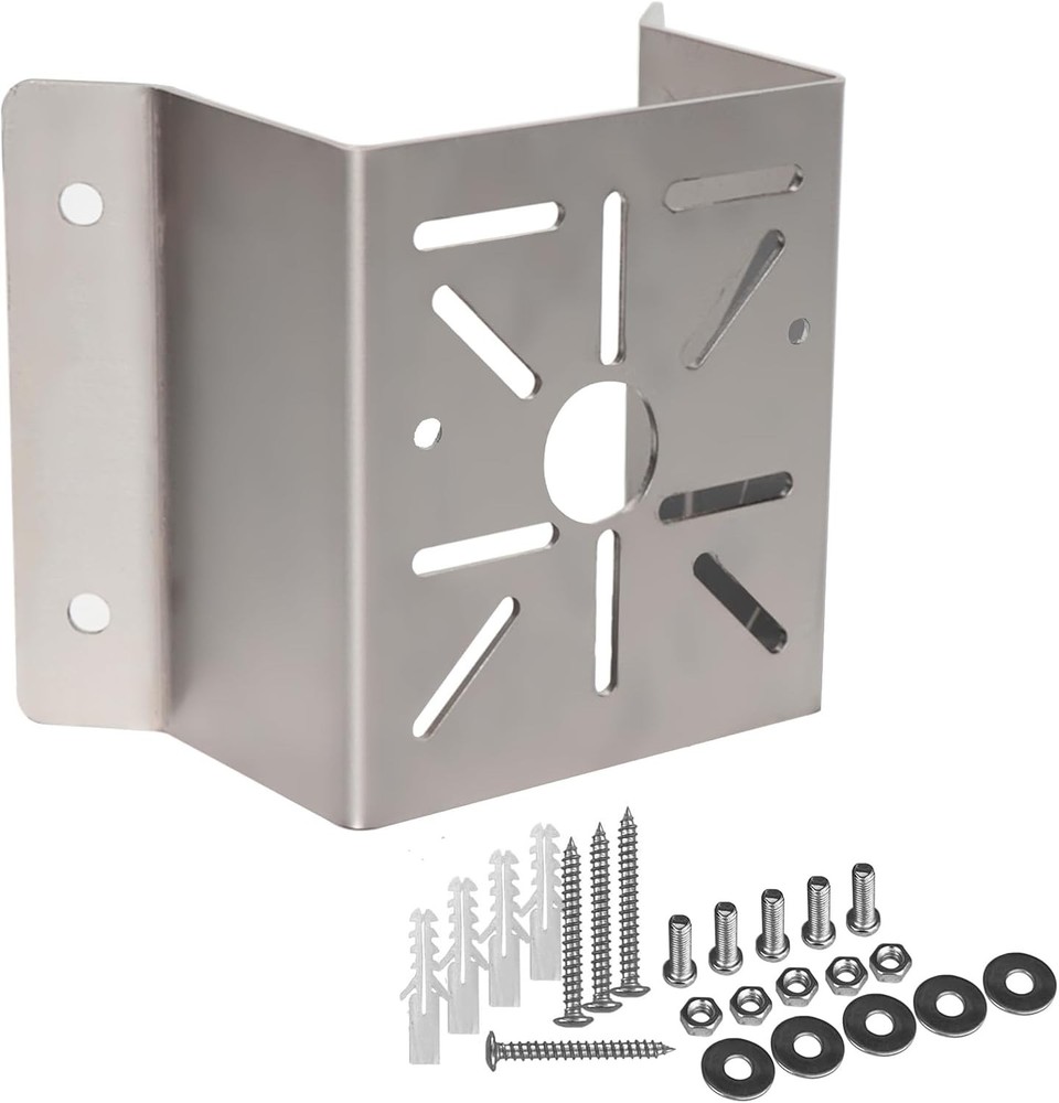 Universal Stainless Steel Corner Mount for Security Cameras – 270° Coverage