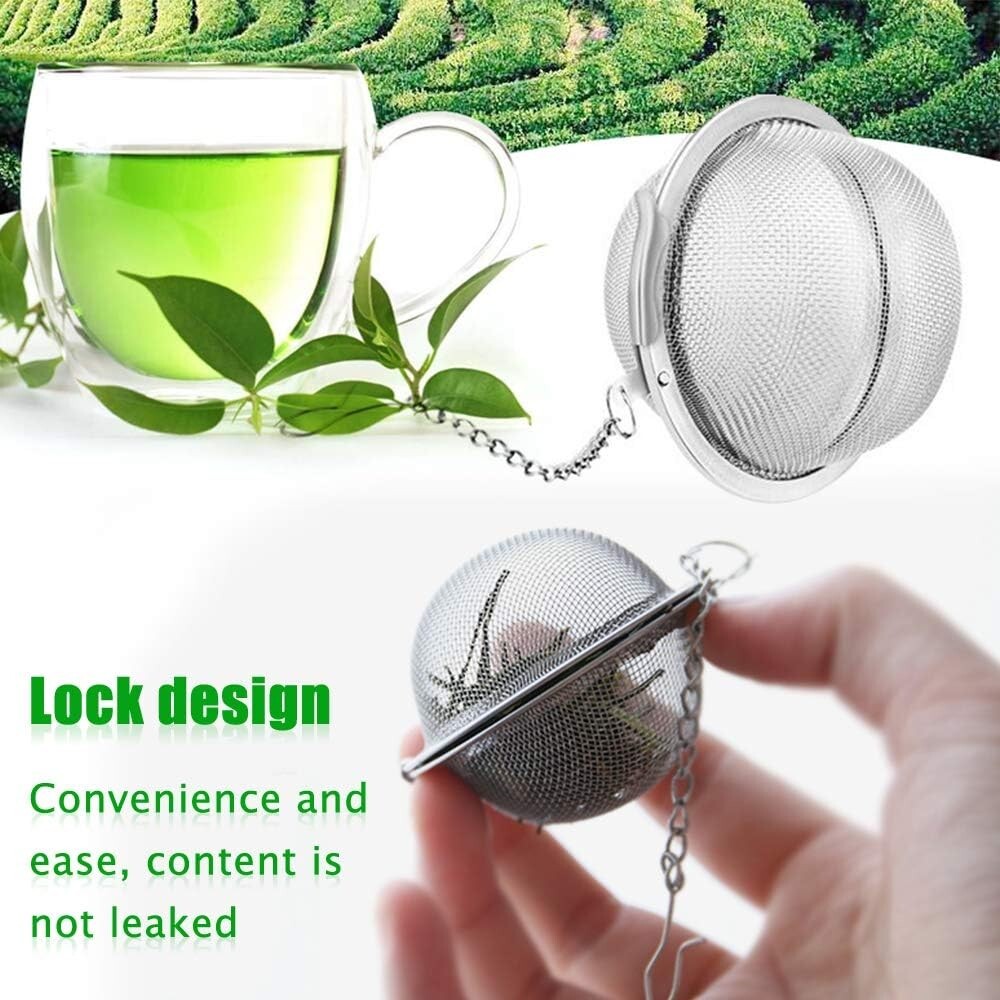 2PCS Stainless Steel Mesh Tea Infuser Diffuser Strainer Steeper For Filtering