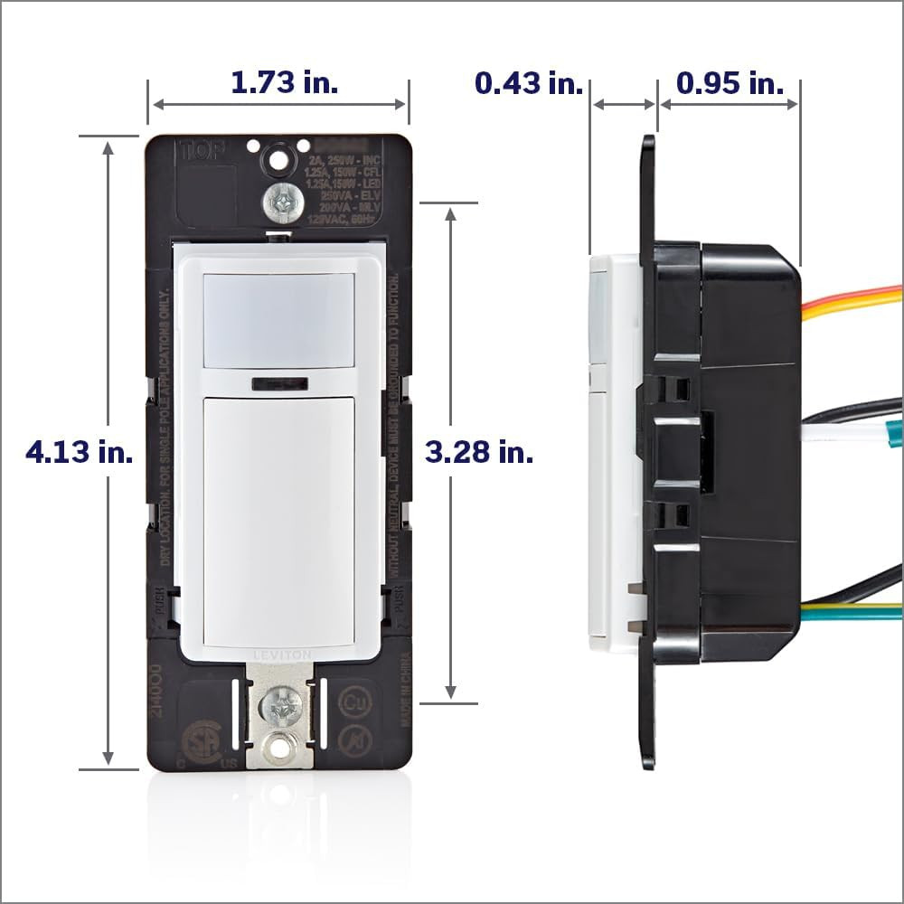 Motion Sensor Light Switch, Motion Activated, Auto-On/Auto-Off or Manual-On, ...