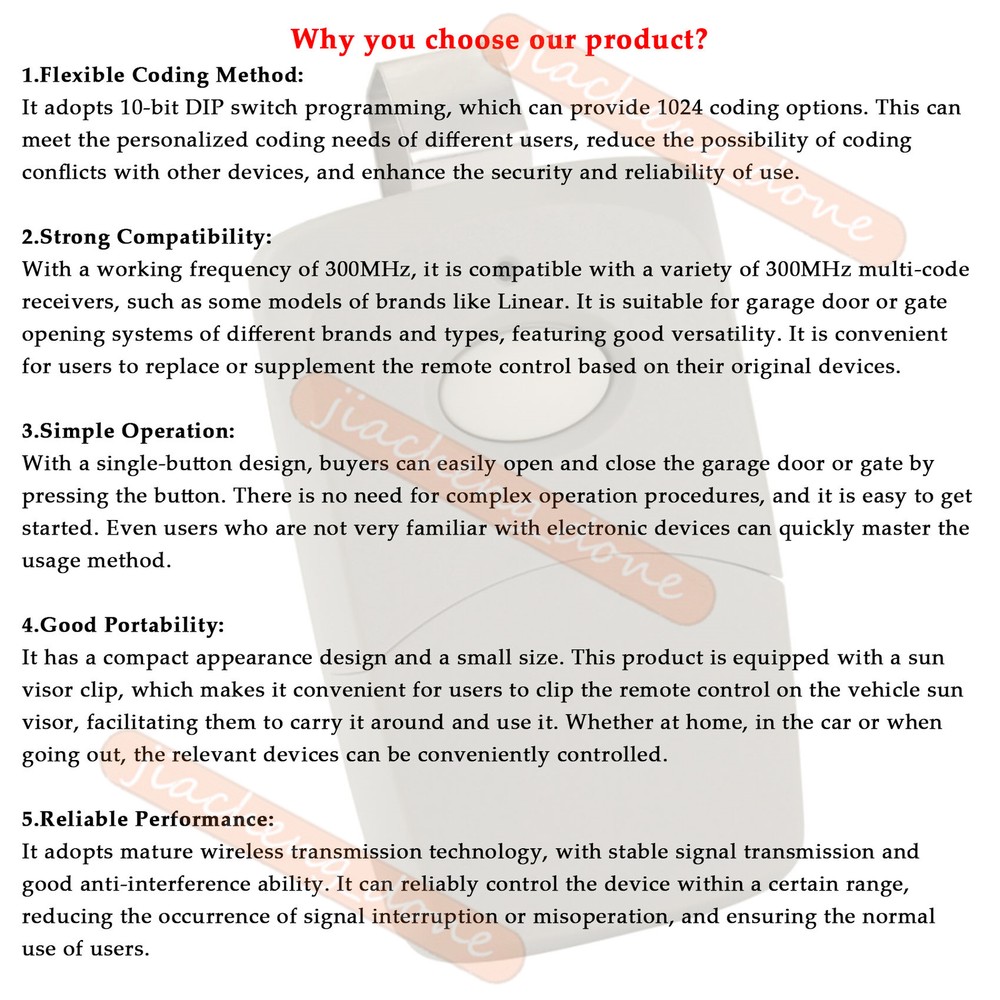 For Multi-Code 3089 1-Pack MultiCode 308911 Linear MCS308911 Garage Gate Remote