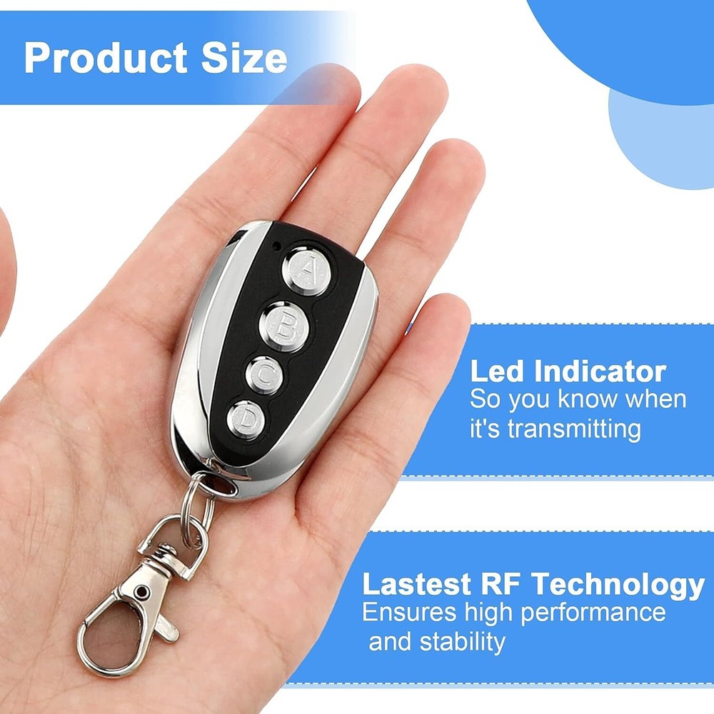 2Pcs 433.92MHz Remote Control Backup Key Sliding Gate Opener Automatic Operator