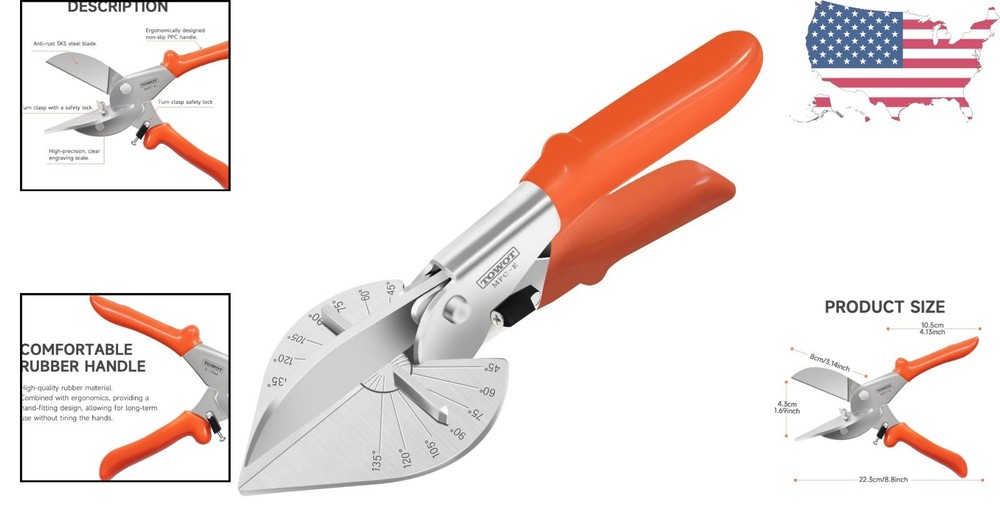 High-Quality Multi-Function Miter Shears: Cut at 45-135° with Ease and Safety