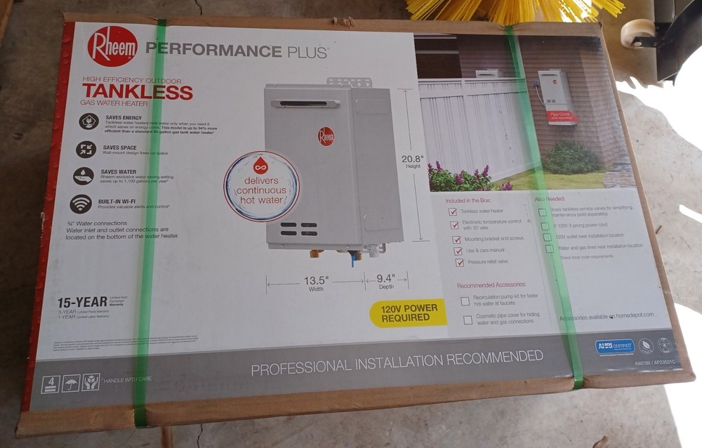 Rheem Performance Plus 9.5 GPM Outdoor Natural Gas Tankless Water Heat
