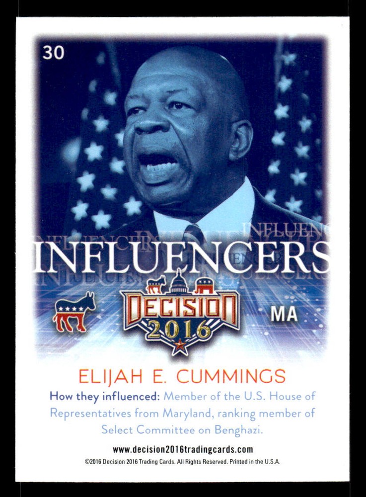 2016 Decision 2016 #30 Elijah E. Cummings Card