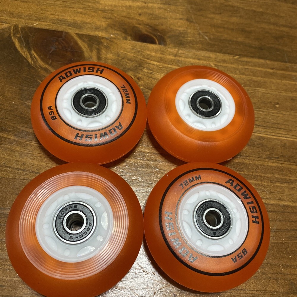 4 AOWISH Light Up Ripstik Wheels - 72mm LED Flash, Ripster Wheels 90A Flashing