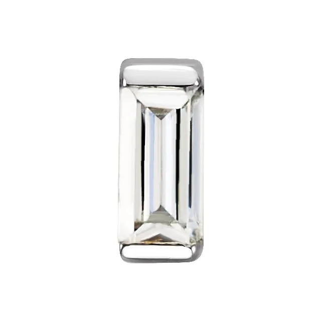 14K Palladium White Unset Straight Baguette Solid Base Setting