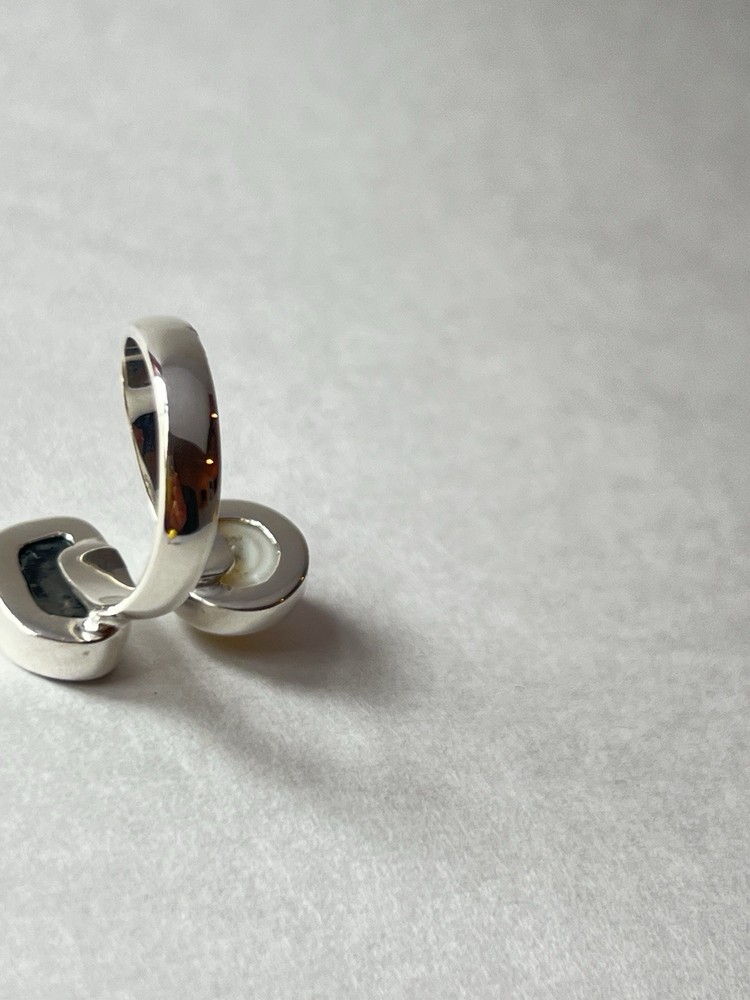 Pearl & Geode Adjustable Ring 925 Sterling Silver Size 7