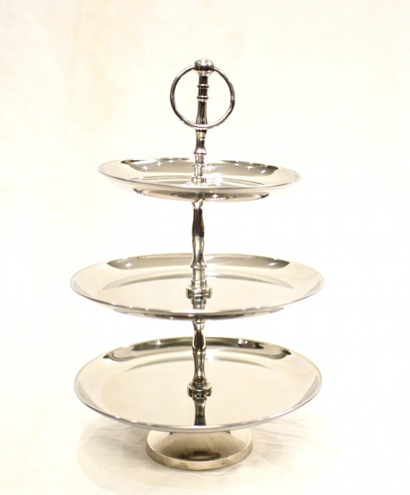 Silver Plate Cake Stand 3 Tiered Afternoon Tea