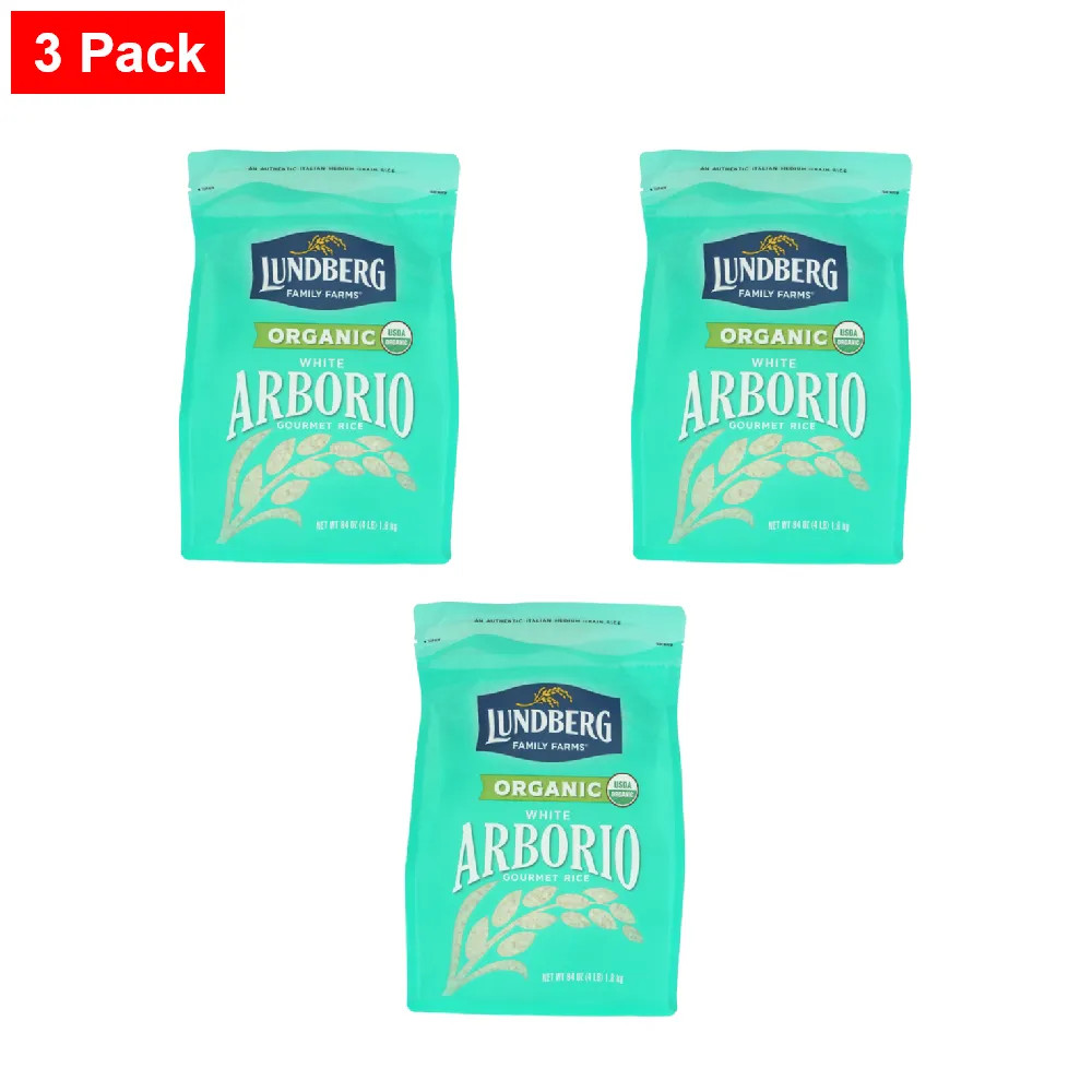 Lundberg Organic White Arborio Rice 4 lb  - 3 Packs