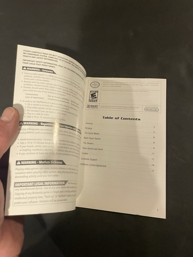 tony hawk downhill jam wii Manual only