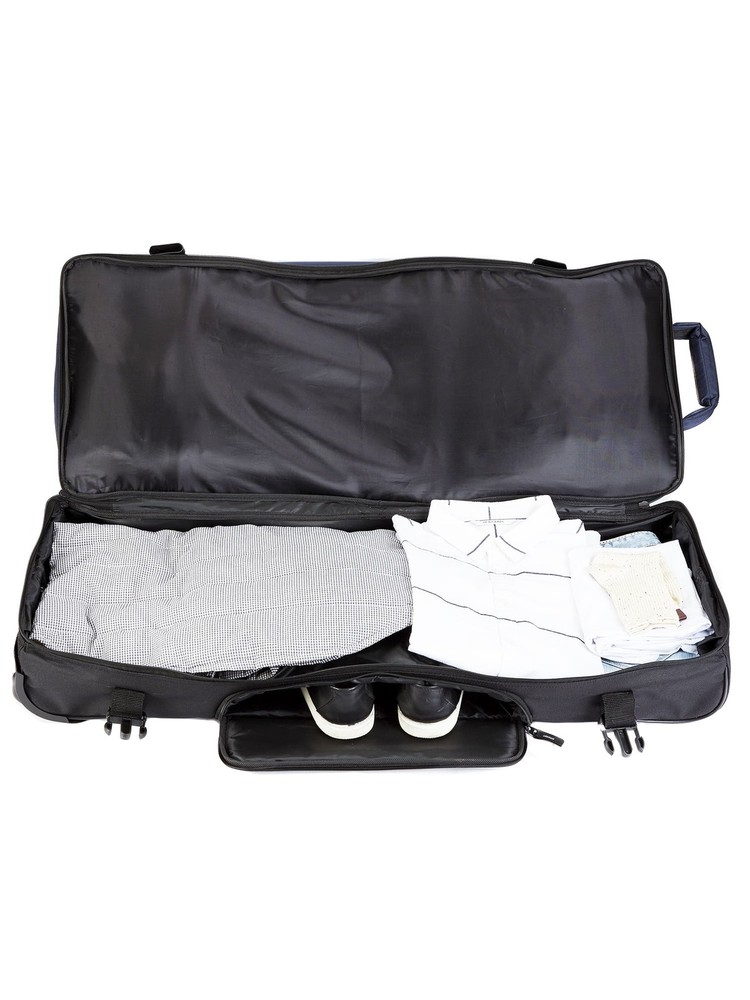 Large 36" Drop-Bottom Rolling Duffel with Telescopic Handle - Black