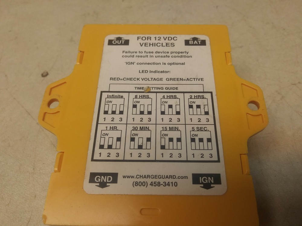 Havis Chargeguard 12v circuit protection timer