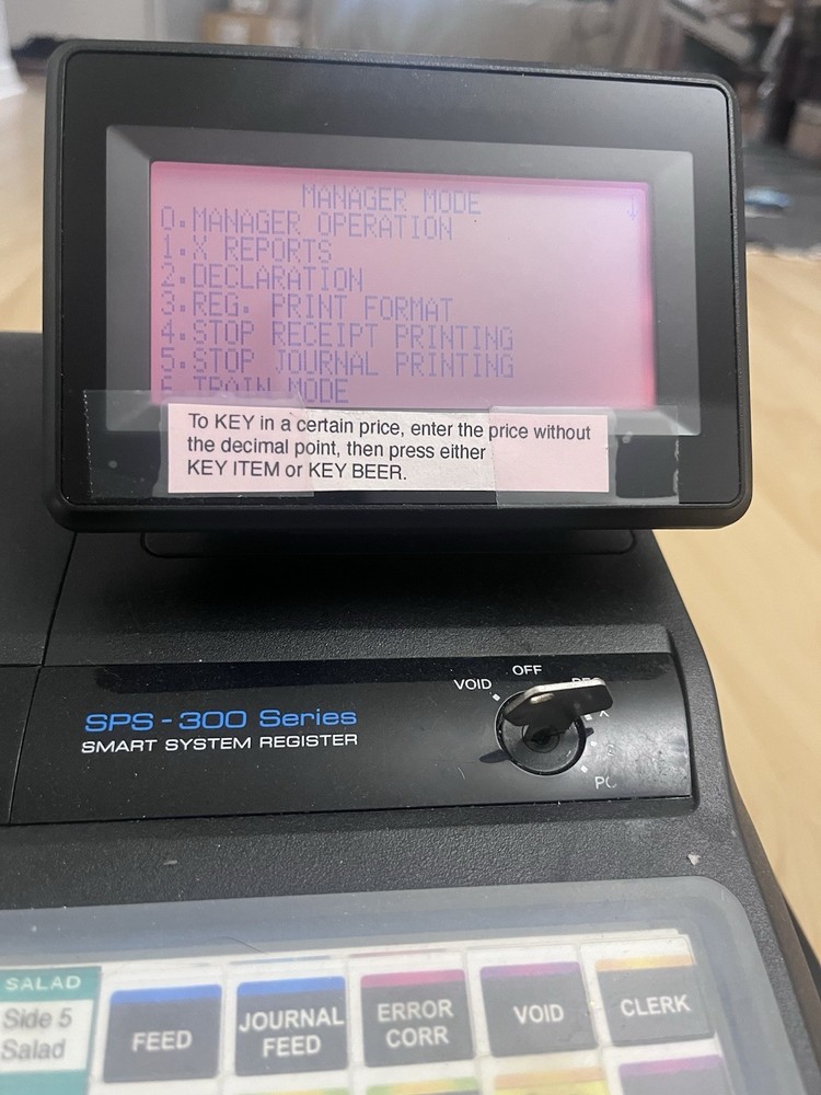 Sam4s SPS-340 Electronic Cash Register With Programming Key Tested And Works