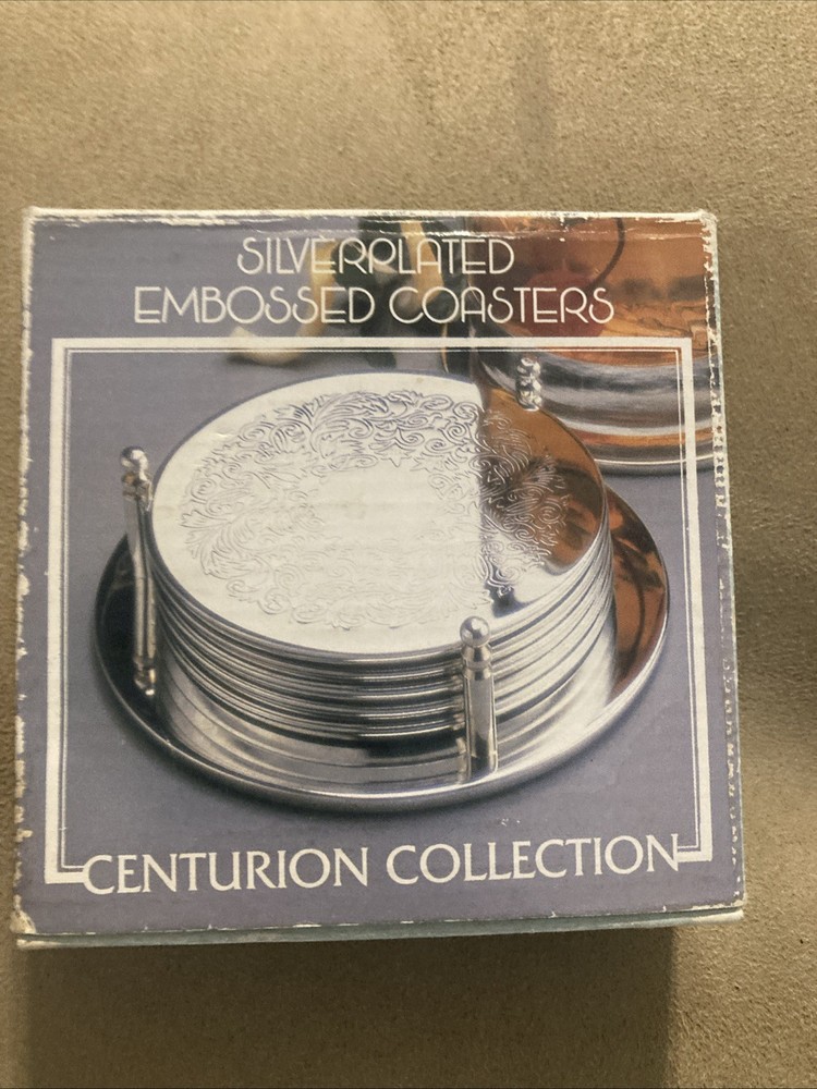 Silverplated Embossed Coasters