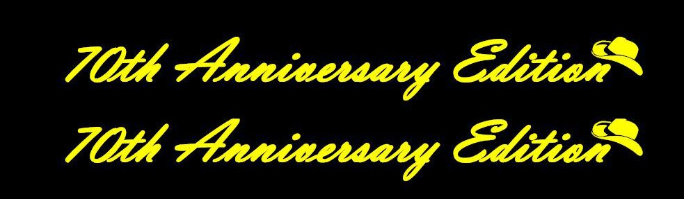 Custom C8 CORVETTE 70th Anniversary Decals 36" Long - Accelerate Yellow