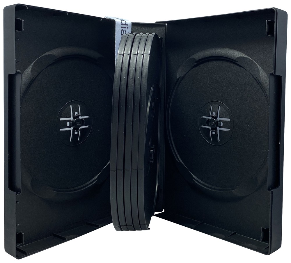 5 Black 12 Disc DVD Cases & 100 OPP Bags