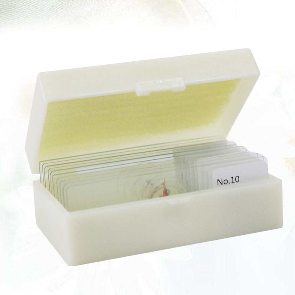 10 PCS/Set Specimen Slides for Microscope and Coverslips Concave