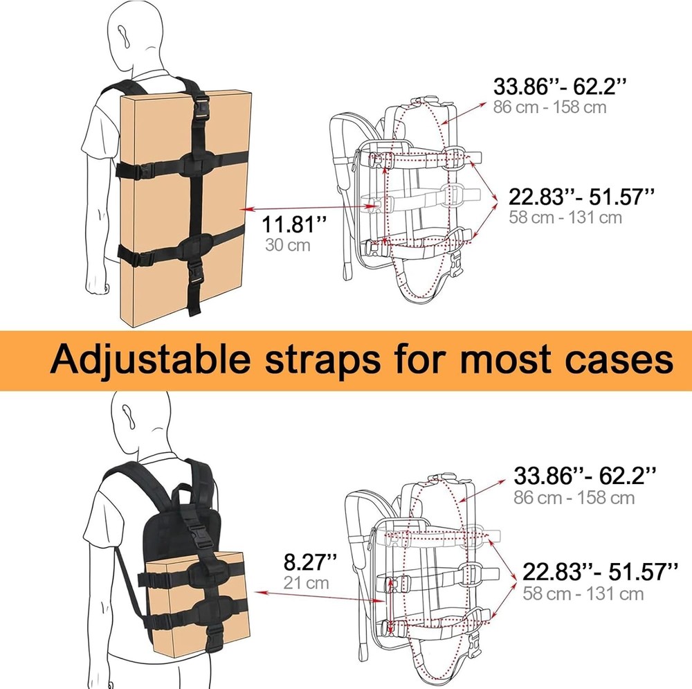 Backpack Carrying System with Strap for Carrying Hard Shell Case/Hand Luggage