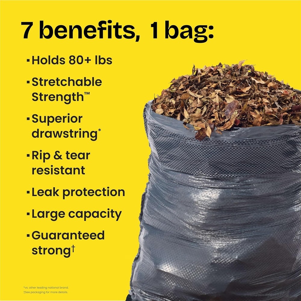 ForceFlex 30 Gallon Trash Bags, 50 Count – Unscented & Durable Drawstring Design