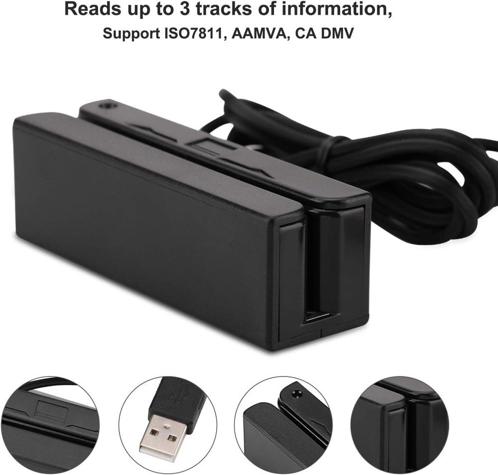 Versatile 3-Track USB Credit Card Reader - Windows & Mac Compatible Solution
