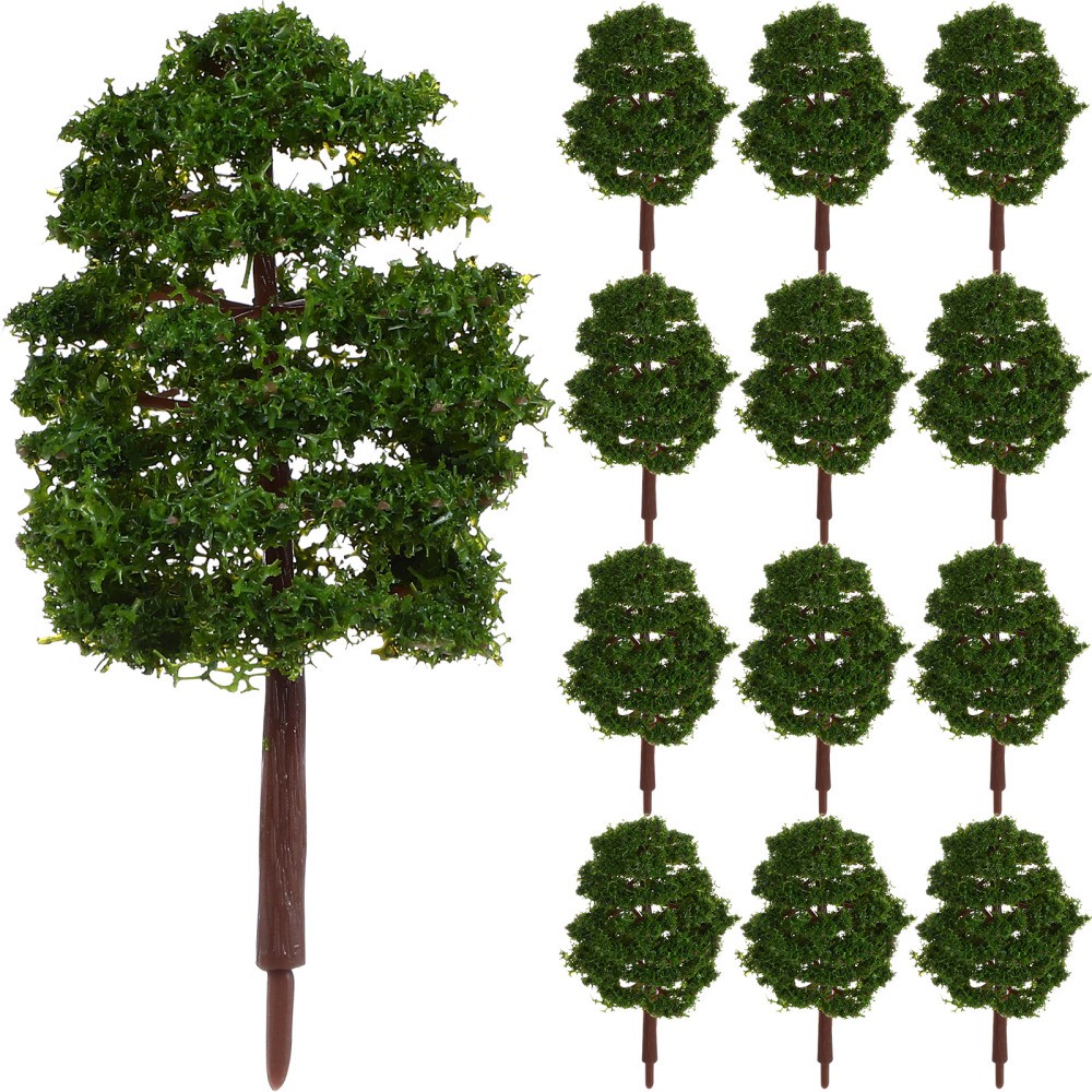 20 Pcs Plastic 9 CM Green Model Trees for Architectural Scenery Layout