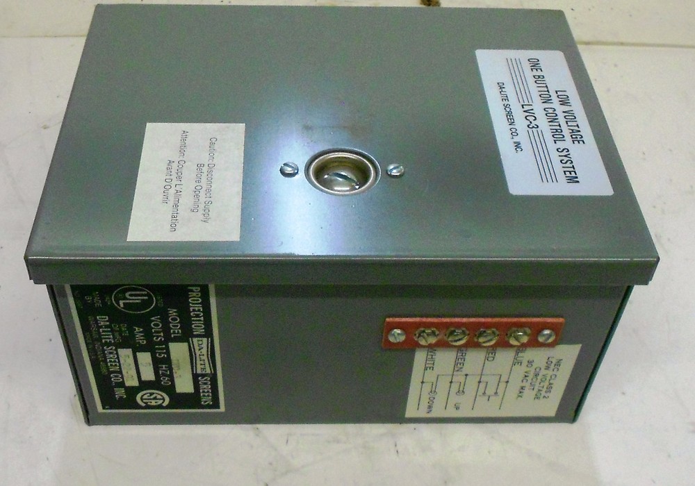 DA-LITE ONE BUTTON LOW-VOLTAGE CONTROL SYSTEM LVC-3 5 AMP VOLTS 115 HZ60