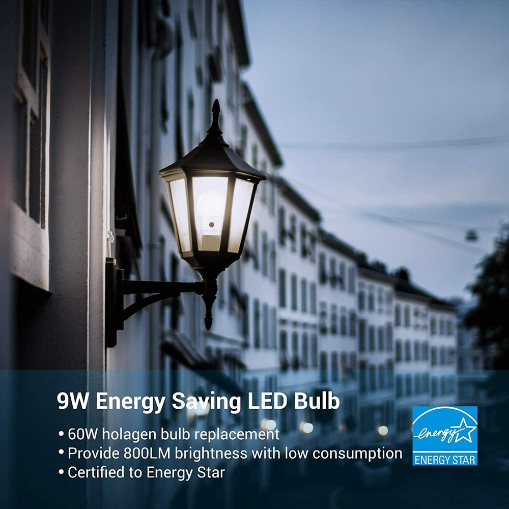 DEWENWILS 4Pack Light Sensor Bulbs LED Outdoor Light Bulb Automatic On/Off 5000K