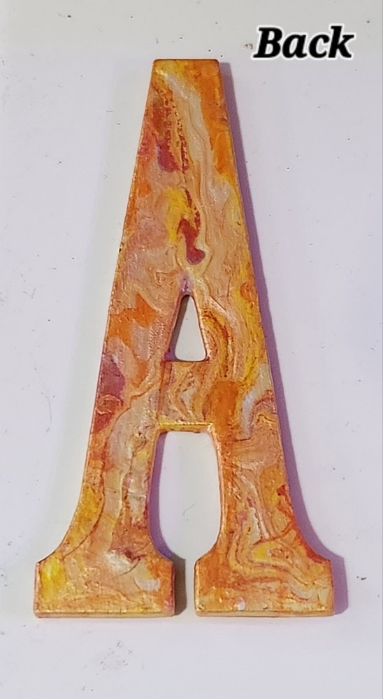 Unique Handpainted 4" Wood Letter "A"