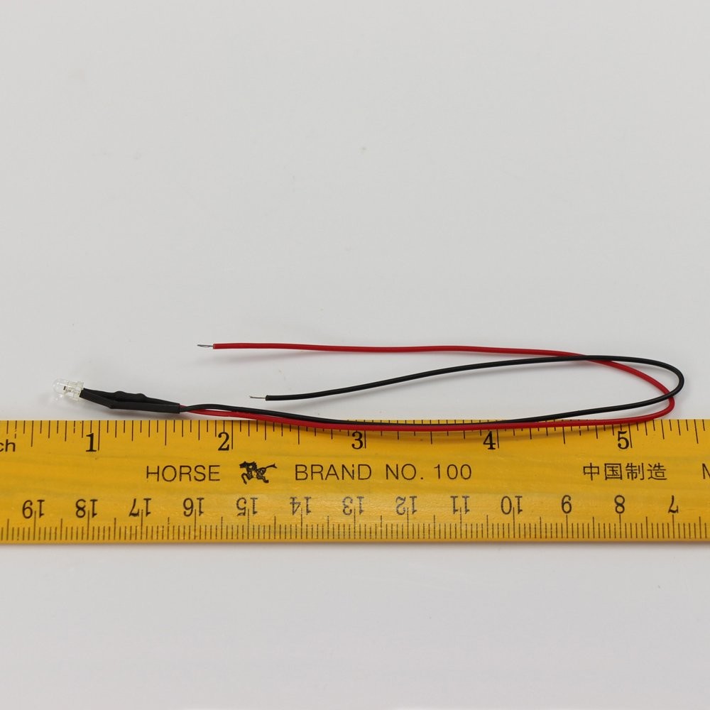 20Pcs 3mm Warm White Pre-Wired LED Light 12V-18V for Model Railway Train Layout