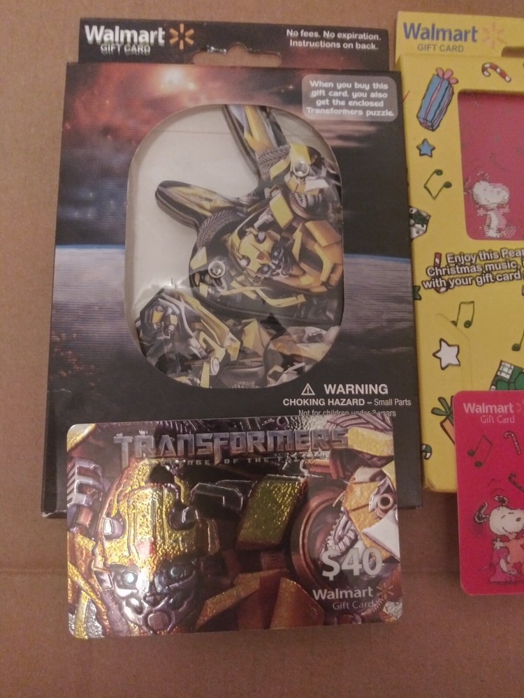 Transformers, Snoopy & Personal Message Walmart Unused Gift Cards - No Value