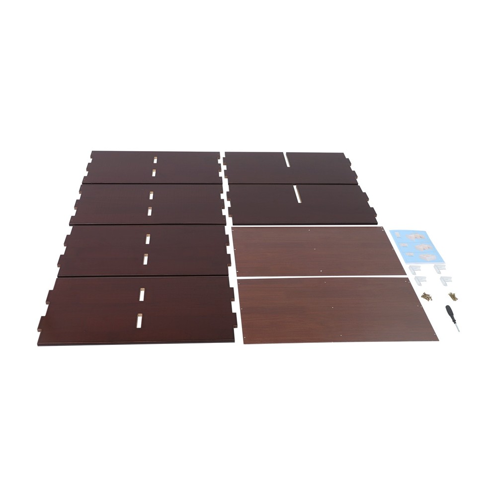 Solid Wood Bookshelf with Compartments Floor-Standing Solid Wood Cube Bookcase