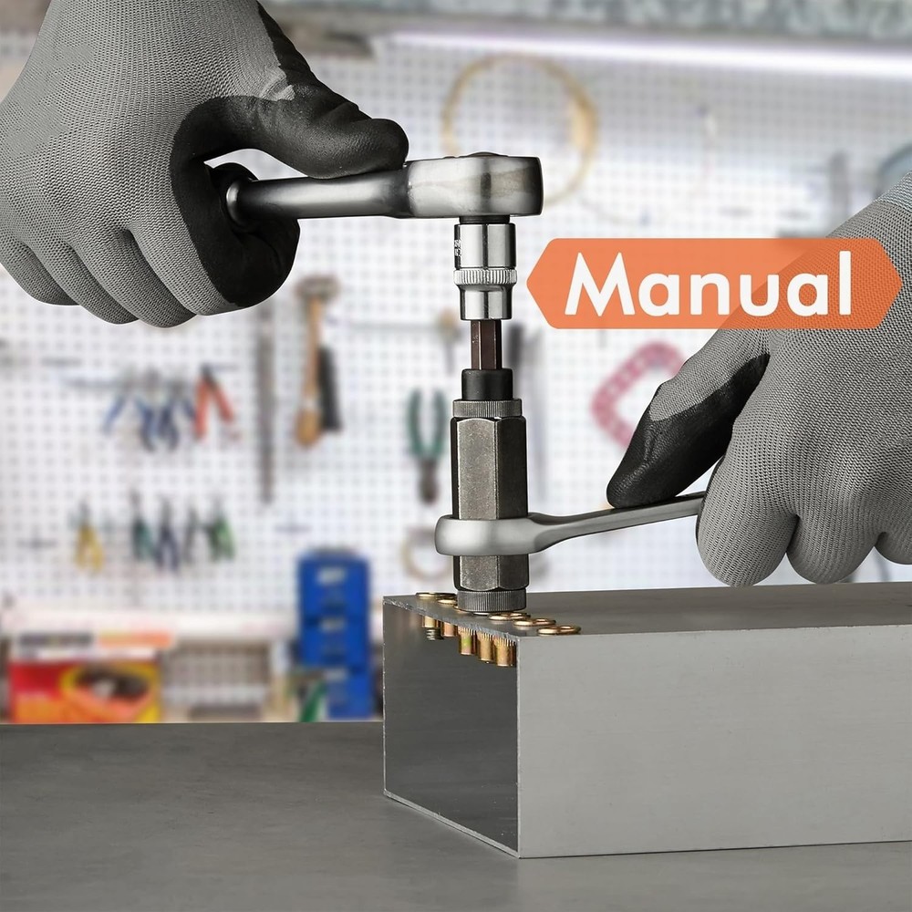 Rivet Nut Installation Tool Set Flat Head Rivnut Threaded Insert Nut Kit SAE