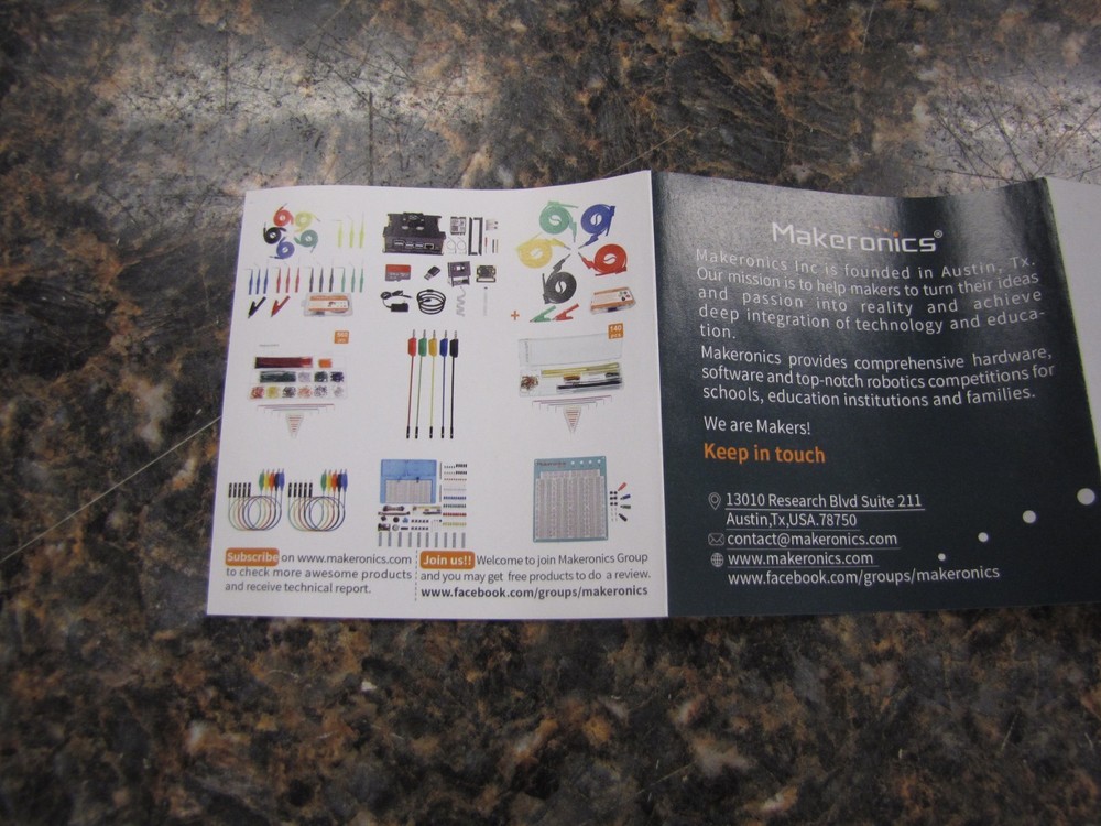 Makeronics Electronic Component Fun Kit Arduino Raspberry Pi - NEW in box