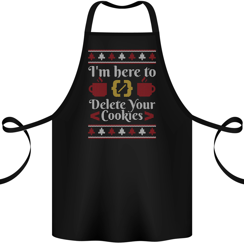 Christmas Programmer Here to Delete Cookies Cotton Apron 100% Organic