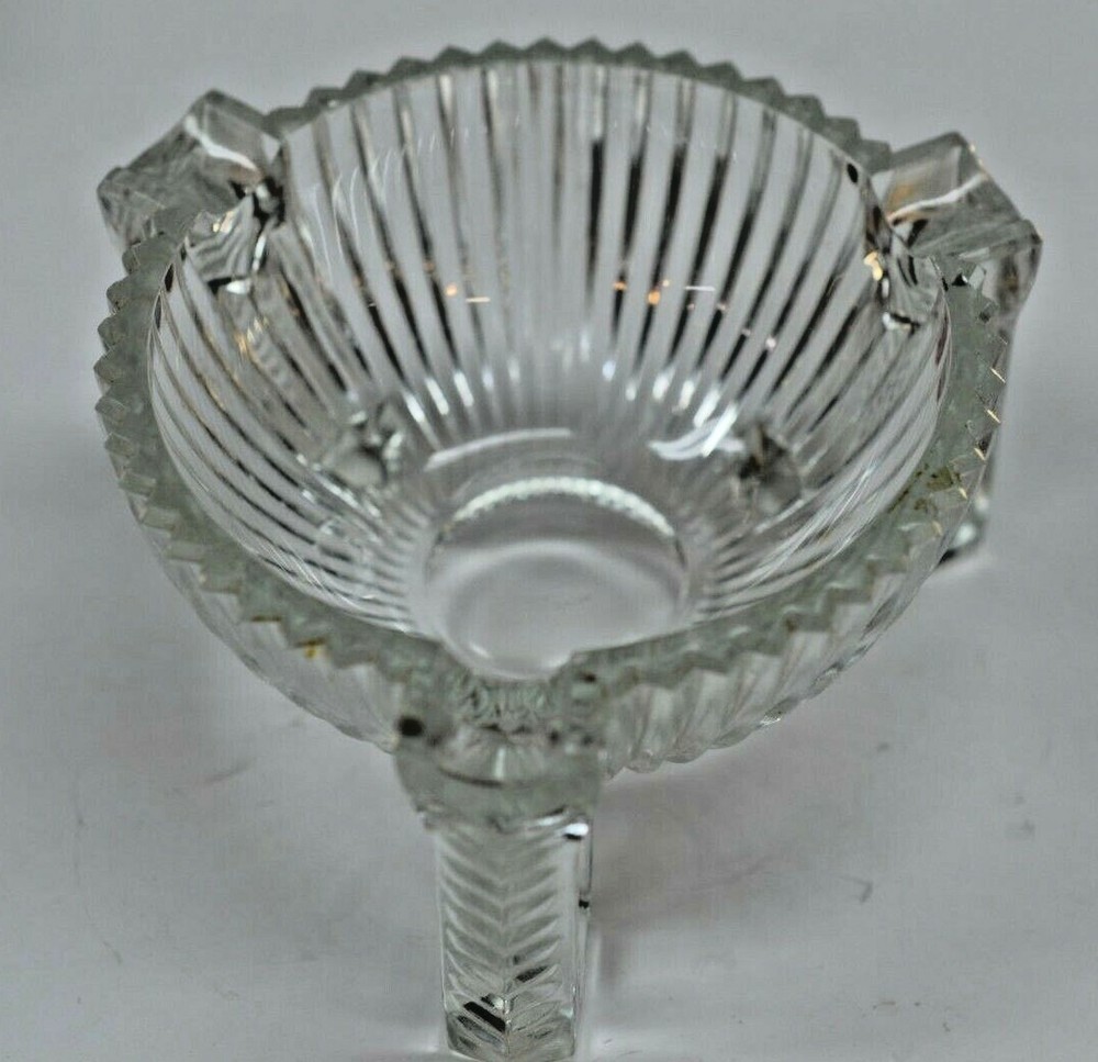 CRYSTAL CUT THREE BUTT ASHTRAY