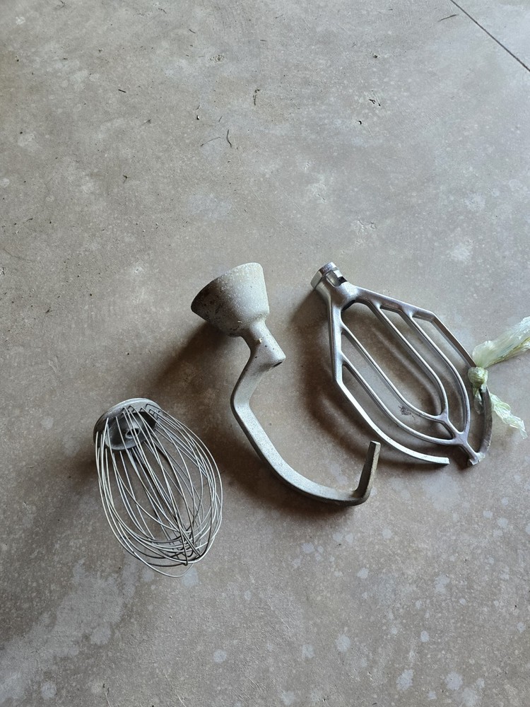 Hobart Attachment Set Dough Hook Wire Whip Flat Beater