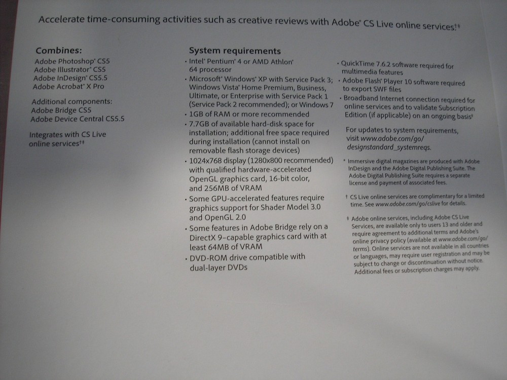 Adobe Creative Suite 5.5 CS5.5 Design Standard For Windows PC Full Version Box