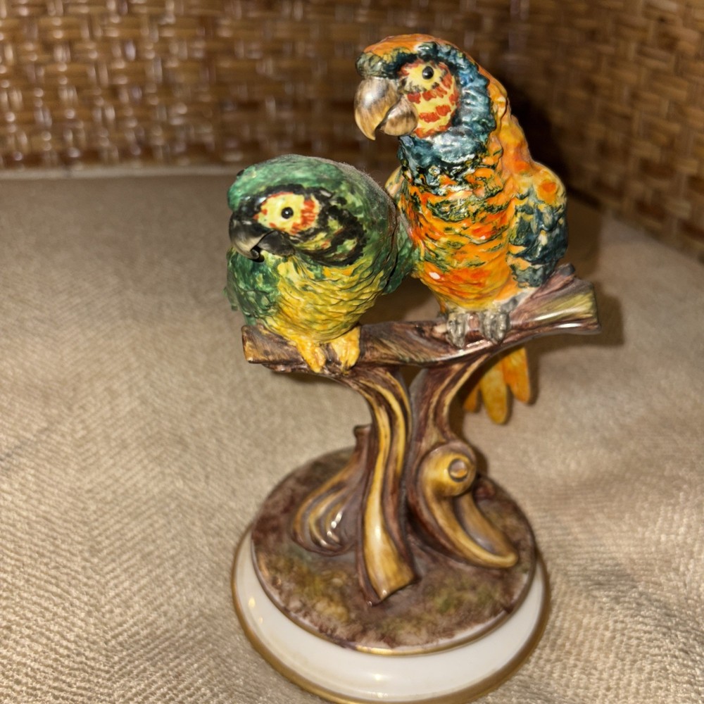 guido cacciapuoti porcelain parrot figure flawed