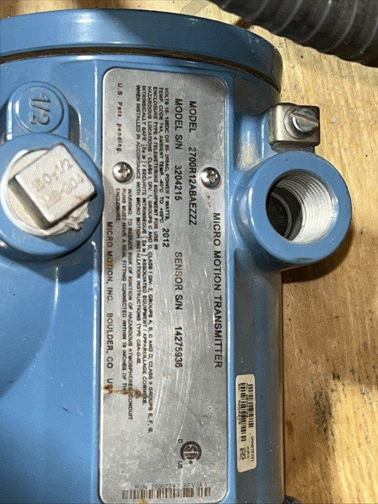 Micro Motion 2700R12ABAEZZZ Transmitter Mfg 2012 Model SN 3204215