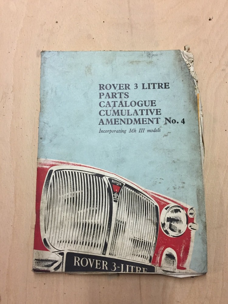 Rover 3 litre catalogue cumulative amendment