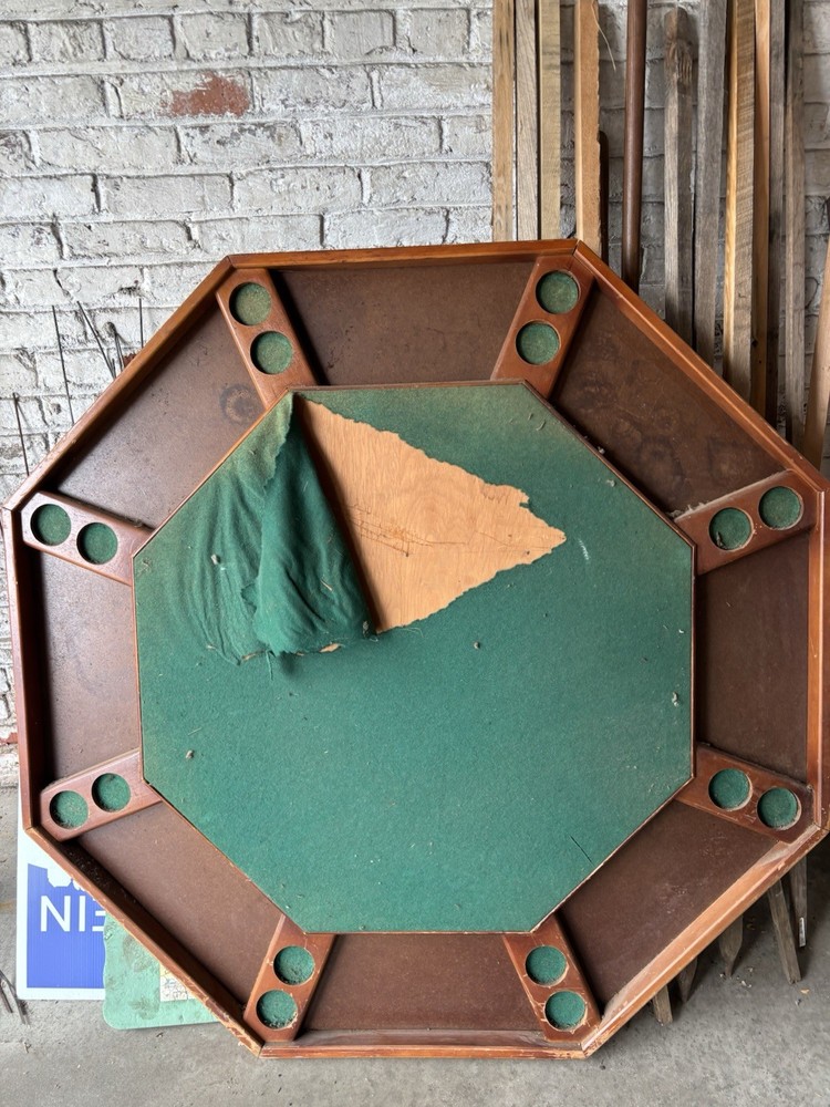 Vintage Wood Poker Table