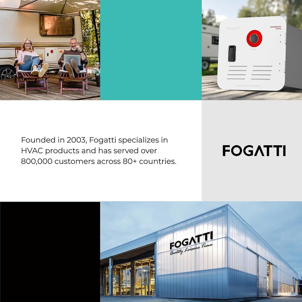 FOGATTI Mini Tank Water Heater Electric 8 Gallon Storage For Sink RV Kitchen