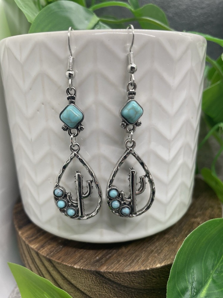 2.5” Silver-tone Retro Dangle Earring Set  New Free Ship B4410