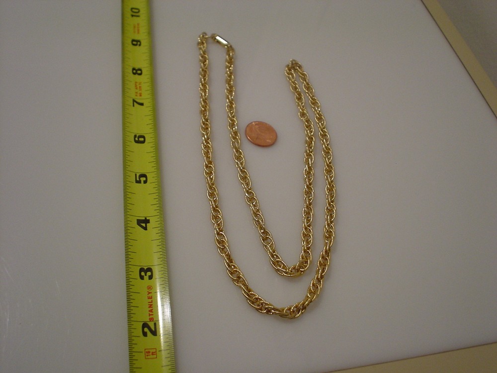 29" long chain necklace .25" wide foldover clasp