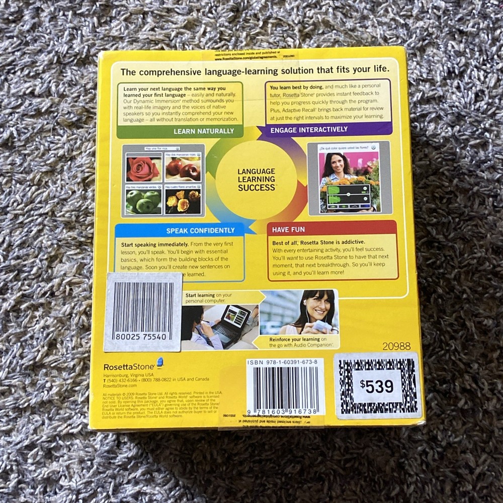 ROSETTA STONE ESPANOL Level 1, 2 & 3 Spanish Interactive Software CD's Version 3