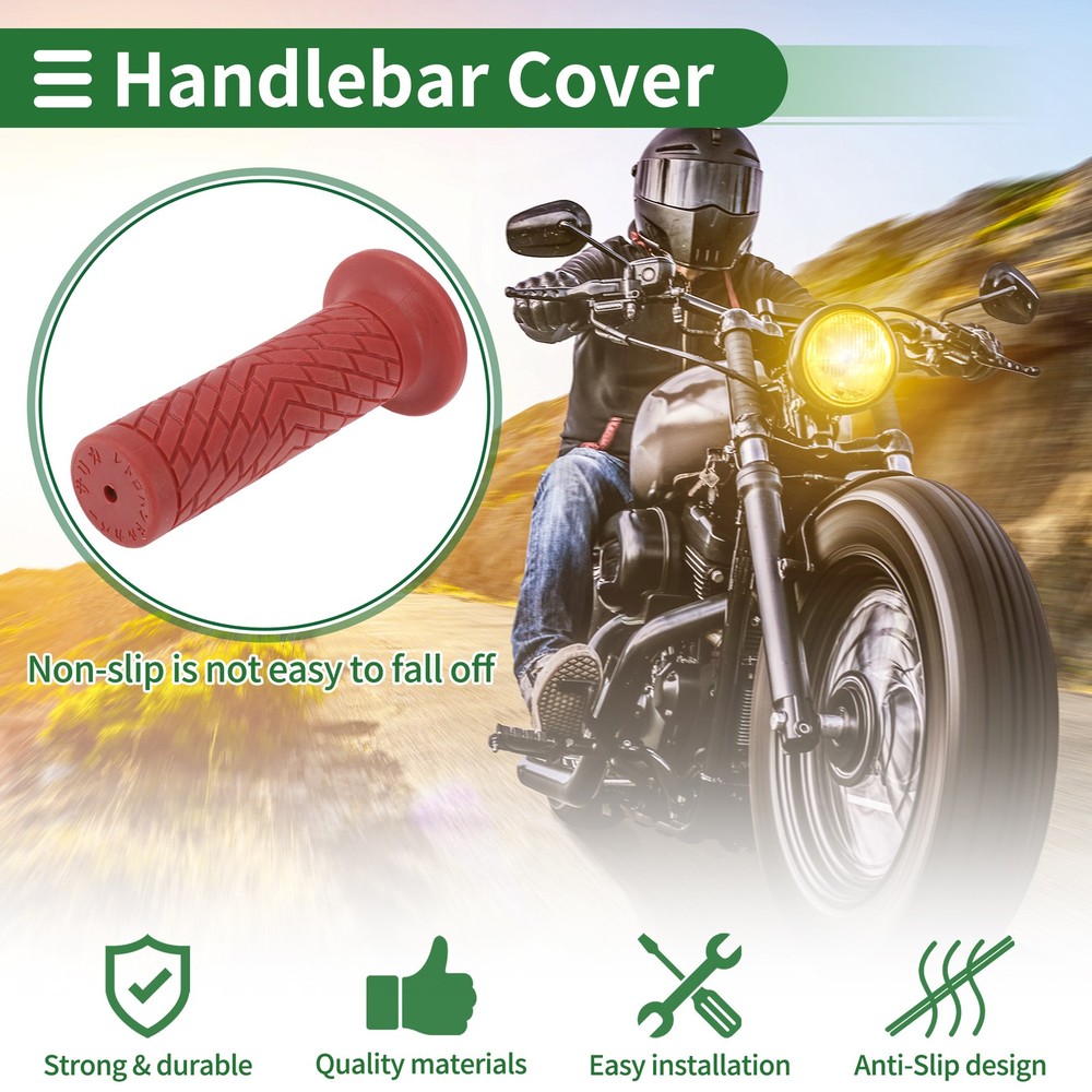 7/8" 22mm Motorcycle Knobs Handlebar End Handlebar TPU Dark Red