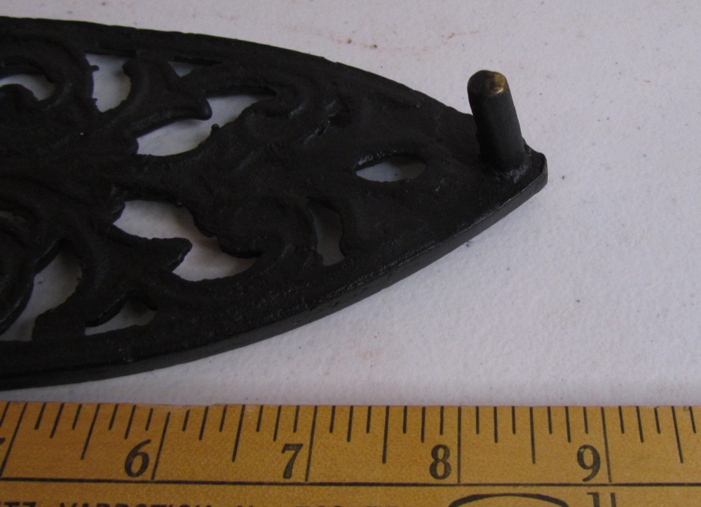 Vintage Black Cast Iron Trivet Cathedral Footed