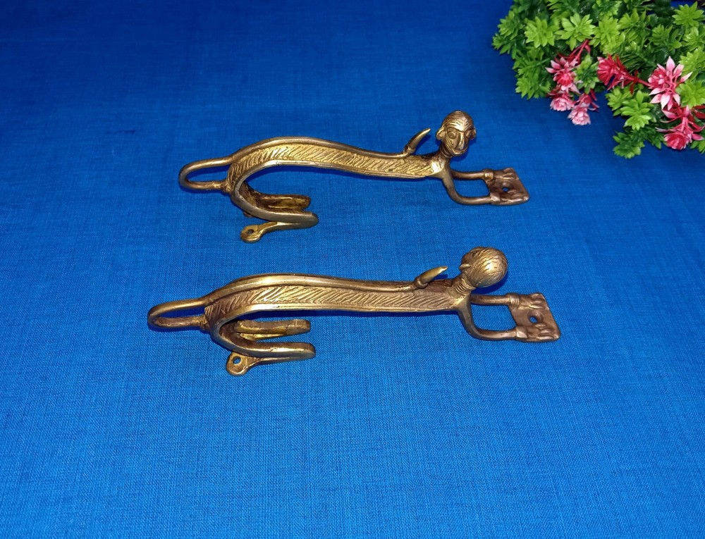 Vicious Chimpanzee Cabinet Pull Set Brass Tribal Monkey Cupboard Handle CA737