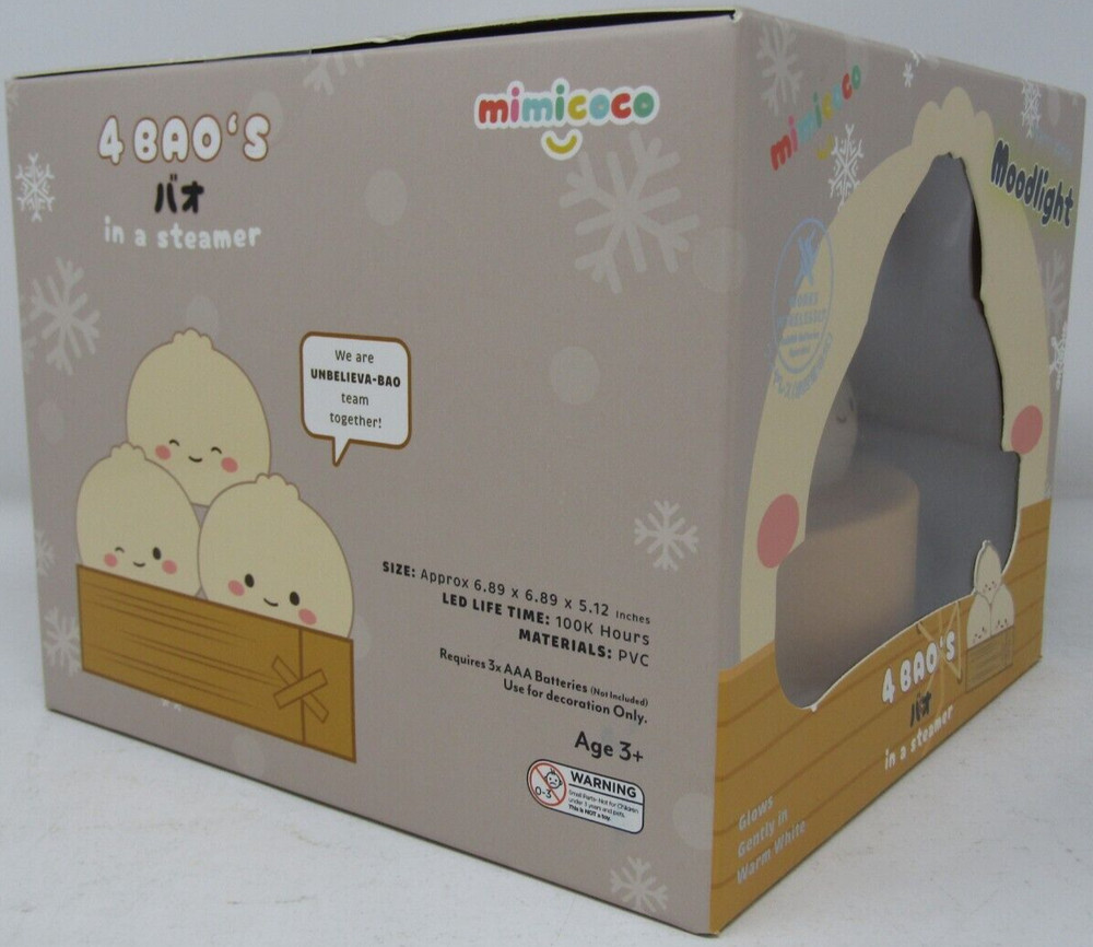Mimicoco 4 Bao's in a Steamer Warm White Wireless Moodlight